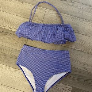 J. Crew high waisted swimsuit gingham